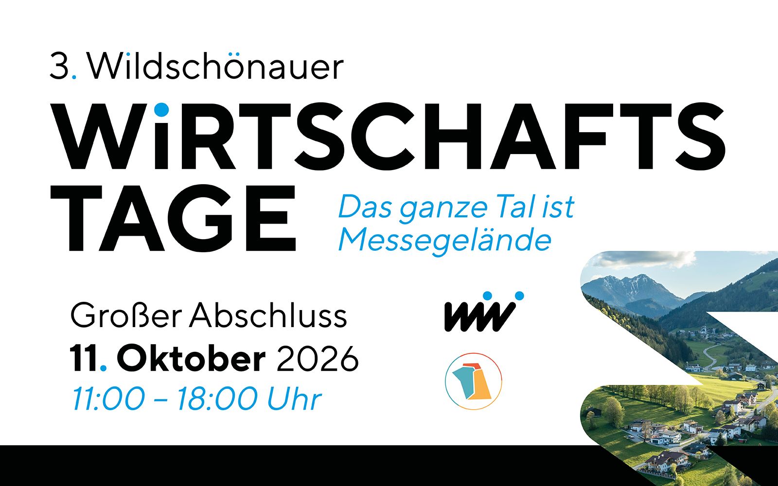 Wildschönauer Wirtschaftstage – Großer Abschluss am 11. Oktober 2026 von 11:00 bis 18:00 Uhr. Das ganze Tal ist Messegelände.